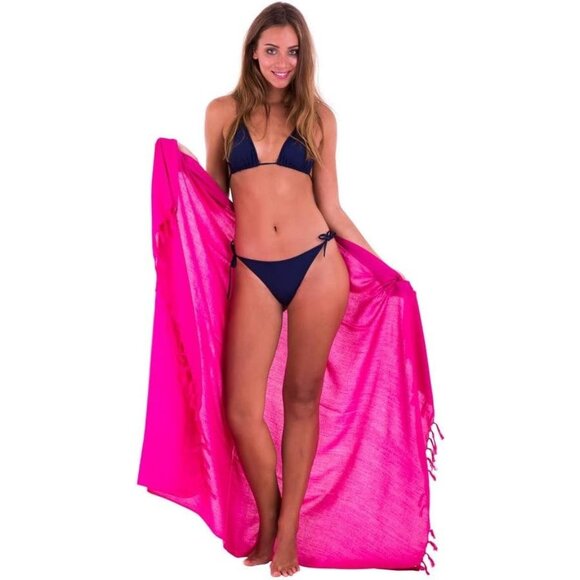Sarong Wraps For Women Beach Cover Up Skirt Swimsuit Wrap Pareo Coverups Pink - Picture 2 of 8